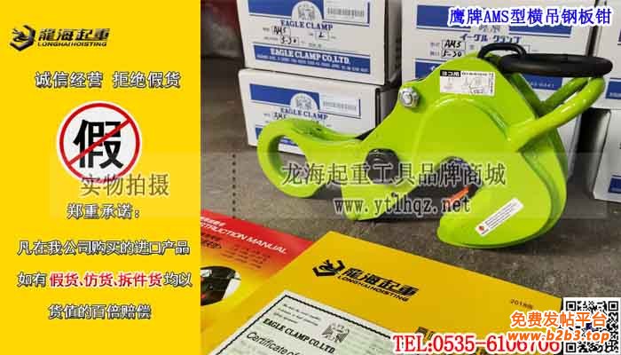 鹰牌AMS型横吊钢板钳单条大图